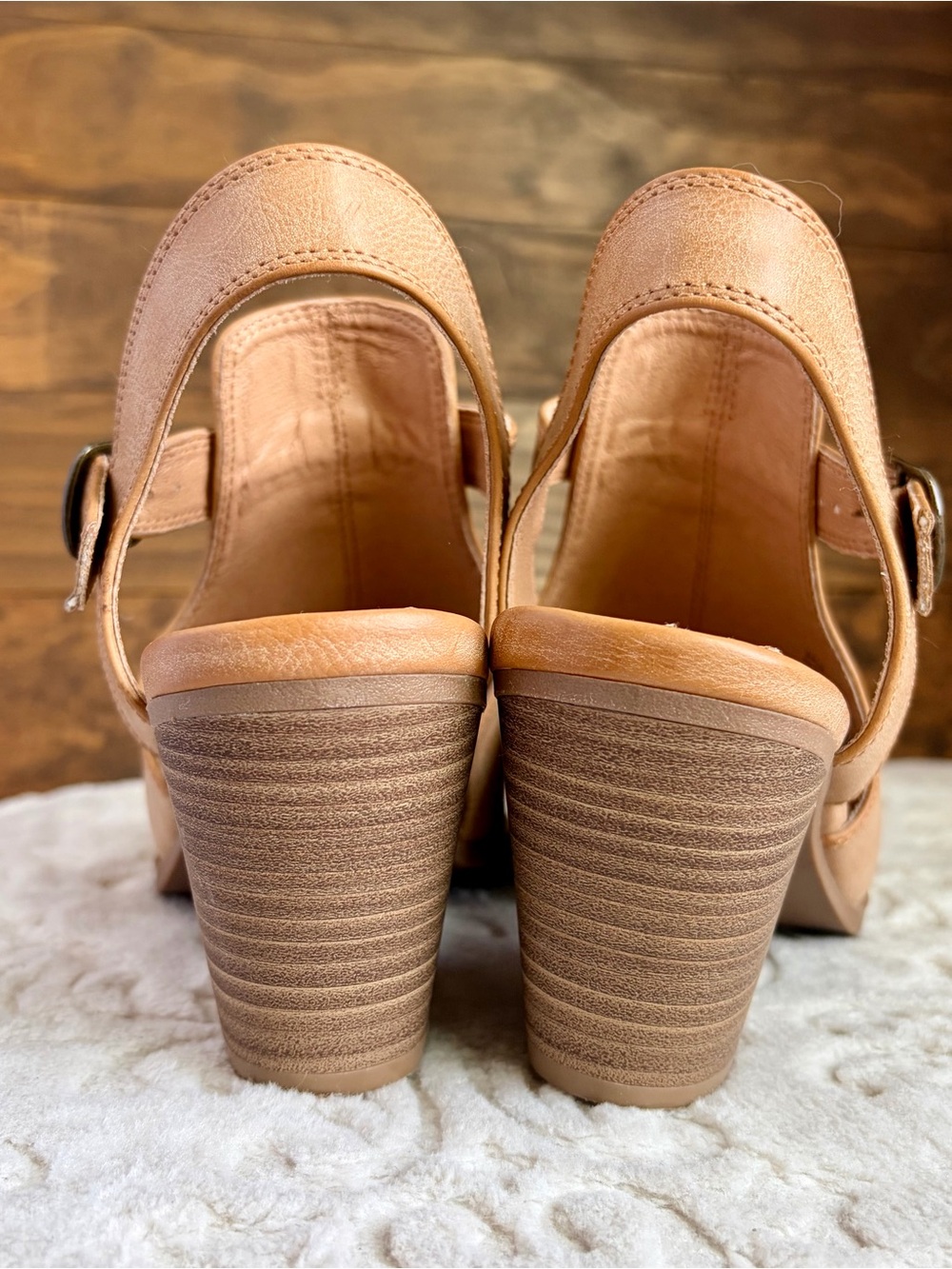 Frye and Co Sandals Gaia Tan Ankle Women Sz 10 Strap Block Heel Neutral Boho EUC - Picture 5 of 13